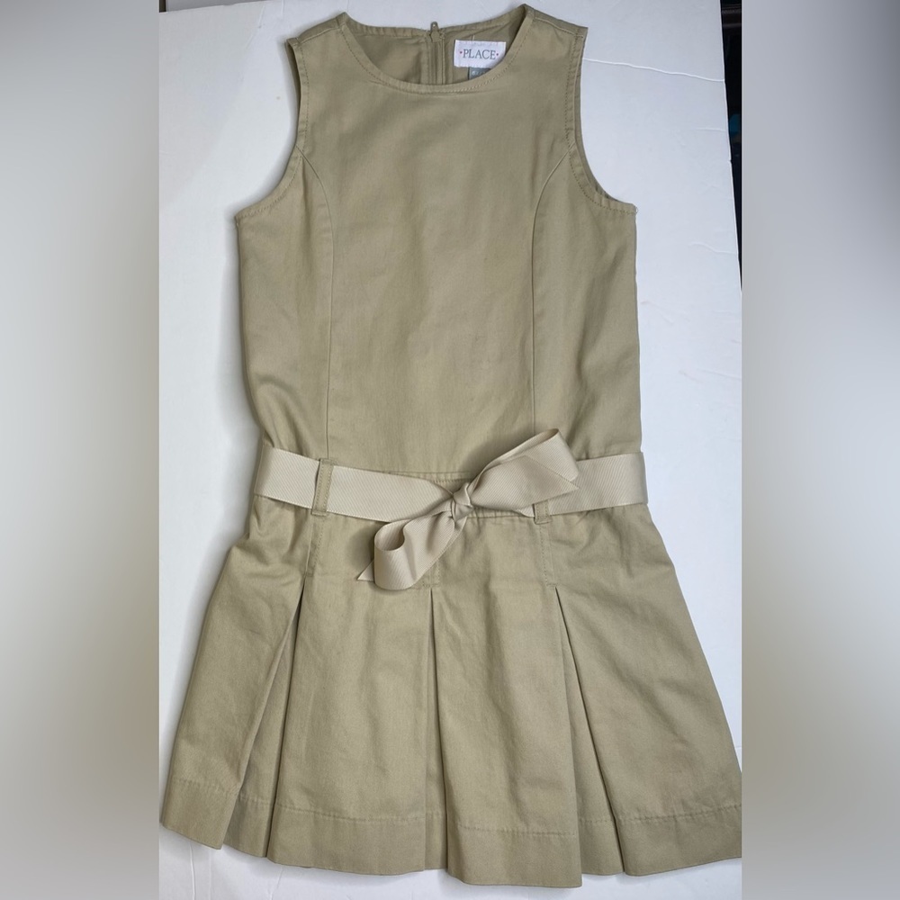 Girls Uniform Belted Jumper-Sandy